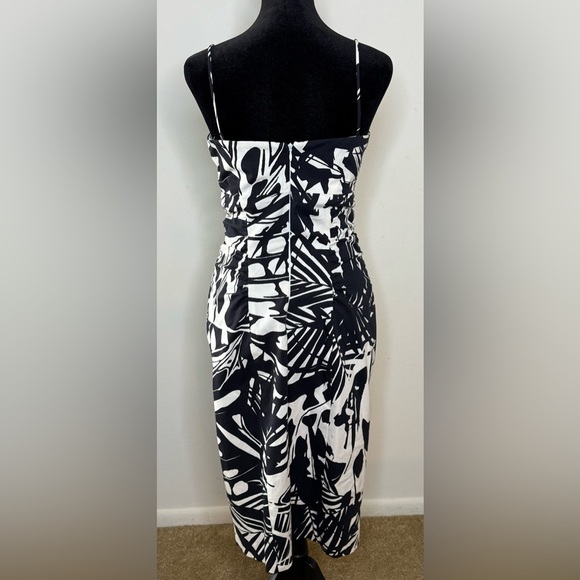 Vintage 90s Y2K Cache black and white bodycon midi dress chic sexy size 8 EUC - Picture 7 of 11